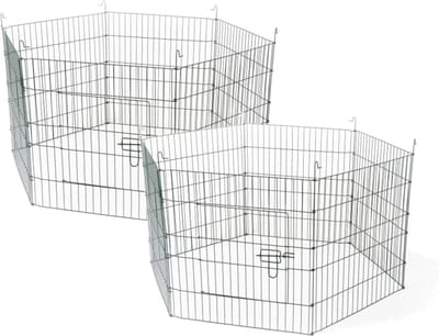 Adori Konijnenren Metaal Zwart - Dierenverblijf - 2 x 60x60 cm