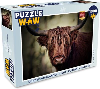 Puzzel Schotse hooglander - Licht - Portret - Natuur - Legpuzzel - Puzzel 1000 stukjes volwassenen