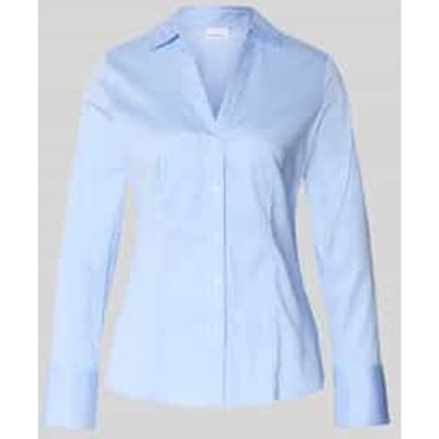 Slim fit overhemdblouse met V-hals