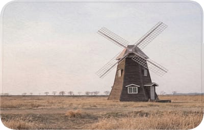 WC mat 80x50 cm - Antislip - Windmolens - Landschap - Veld - Toiletmat - Vloermat - Douchemat - Toilet tapijt - Toiletmatten