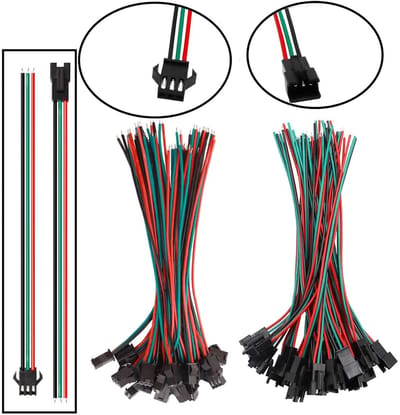 30 Pairs 3 Pin JST SM Male-Female Plug, 22 AWG JST Connectoren met 150mm Kabel voor LED Strips, WS2812B, WS2812 en WS2811 Verlichting