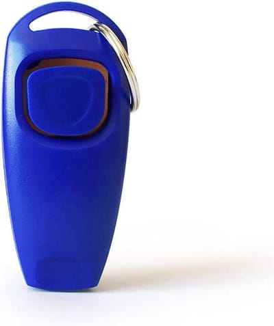 Honden Trainingsclicker - Hondfluitje Puppy Clicker - Huisdieren Trainen - 2-in-1 Klikker en Fluitje - 75 cm - Blauw
