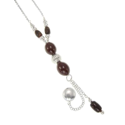 Behave - Lange ketting met natuursteen en keramiek - Boho chic stijl