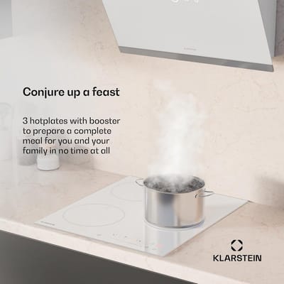 Inbouw Inductiekookplaat 45 cm - 3 Zones - 6600W - Slider Touch Bediening - Timer & Kinderslot