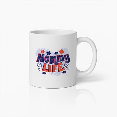 Mommy Life Mok 330ml – Schattige Koffiebeker voor Moeders – Perfect Cadeau voor Moederdag, Verjaardag of Babyshower – Leuk en Hartverwarmend Ontwerp