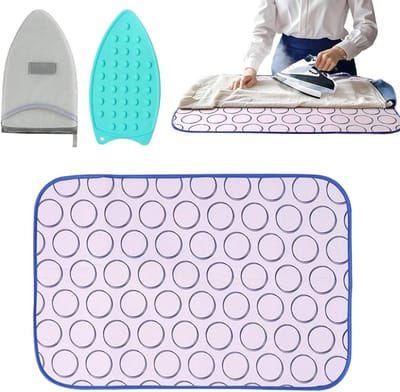 Strijkdoek voor tafel - Draagbare strijkplank - Kleding strijken - Antislip en beschermend - 60 x 80 cm - Grijs