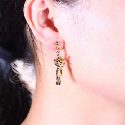Koppel Knuffel Hanger Ketting en Oorbellen Set Exquise Lover Oorbellen Hangers Koppel Ketting Oorbellen Liefde beige
