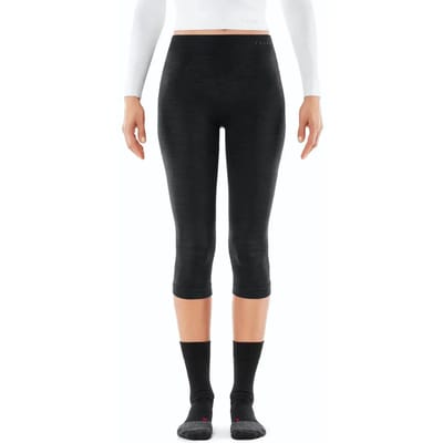 FALKE Wool-Tech 3/4 sneldrogend wol functioneel functioneel ondergoed dames zwart - maat L