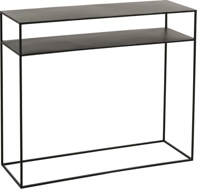 J-Line console Rechthoekig 2 Planken - metaal - zwart