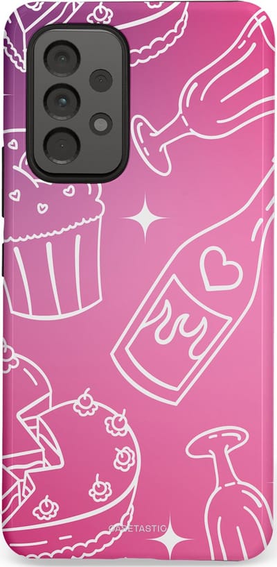 Casetastic Hoesje Geschikt voor Samsung A53 - Stijlvolle Beschermende Duo-layer Case - Roze Gebakfeest