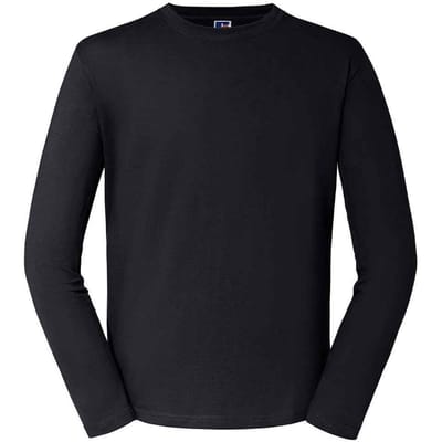 Russell Unisex Klassiek T-shirt met lange mouwen voor volwassenen (Zwart)