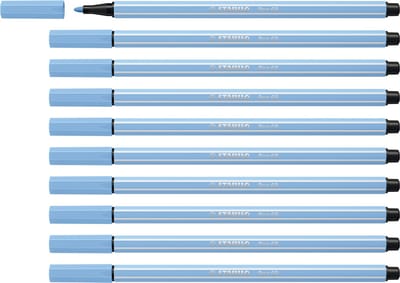 STABILO Pen 68 - Premium Viltstift - Ijs Blauw - Doos 10 stuks