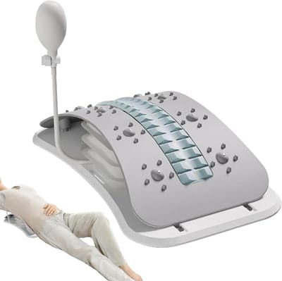 Rugmassagebord - Wervelkolom stretcher - Wervelkolom uitlijning - Verstelbare hoogte - 41.5 x 24.5 cm - Zwart