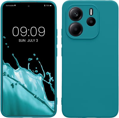 kwmobile telefoonhoesje geschikt voor Xiaomi Redmi Note 14 4G - Hoesje voor smartphone - Precisie camera uitsnede - In mat petrol