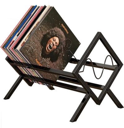 Ariqo LP Houder - LP Standaard - Vinyl Houder - Vinyl Rek - Metaal - Verstelbaar in Lengte- 34x43.5x30.5cm