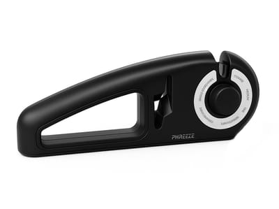 Phreeze 7-in-1 Messenslijper en Scharenslijper - Geschikt voor Kartelmessen (Broodmes) & Keramische Messen - Handmatige Messen Slijper - Antislip - Doortrekslijper