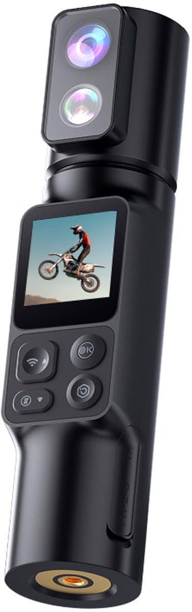 Lipa AT-M103 6K action camera IPS Wifi – 360 Graden camera - Vlogcamera - Sony IMX sensor – Dubbele batterij en 8-10 uur filmen – Nachtvisie – 6K Resolutie - SD tot 256 GB – Met 32 GB SD-Kaart