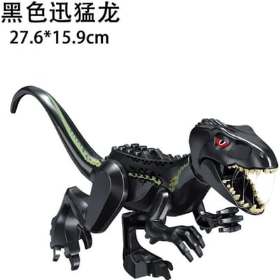 Jurassic Worlds Grandes Figurines de Dinosaures Briques Blocs de Construction Vélociraptor T-Rex Tricératops Indominus Rex Jouets Pour Enfants black