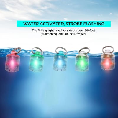 5PCS LED-vislicht Diepe daling Onderwater Ronde vorm Inktvis Stroboscoop Knipperend licht Aas Lokmiddel blue