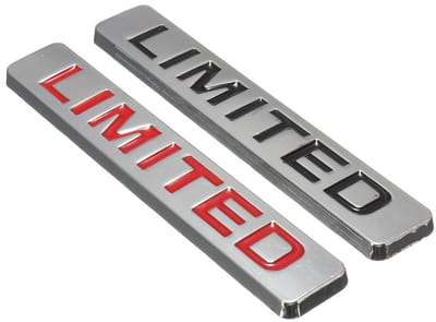 JHUBERS- Autosticker Achter Fender Emblem - Aluminium - Zwart/Rood - 89 x 15 x 5 mm - 20 g - 1 x Autosticker - Badge