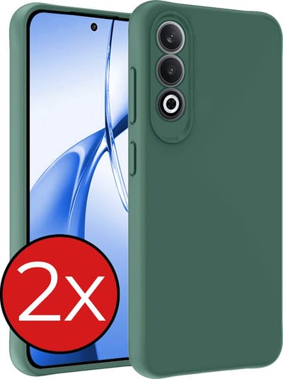 Hoesje - 2 Stuks - Geschikt voor OnePlus Nord CE4 - Sterk & Shockproof - Telefoonhoes - Back Cover - Case Siliconen - Telefoon Hoes - Donkergroen