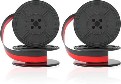 Dubbelpack nylon printerlint voor typemachines, geschikt voor klassieke modellen DIN 2103 32755, in rood en zwart