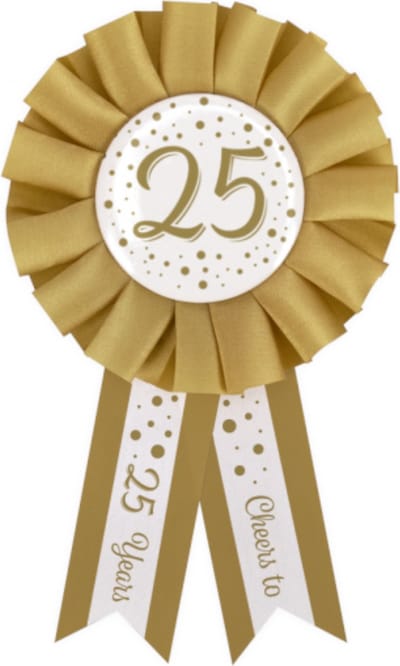 Party Rosettes gold/white - 25