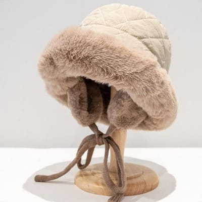 Protection des Oreilles Chapeau de Pêcheur Chaud Chapeau Lei Feng Automne et Hiver Nouveau Style avec Velours Épais et Capuche Anti-Froid one size fits all beige