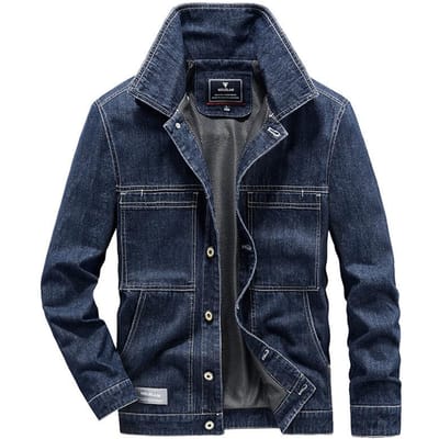 Spijkerjas voor Heren Lente en Herfst Nieuwe Stijl Los Retro Trendy Casual Spijkerjas Top voor Heren 5XL black