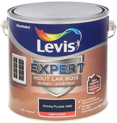 Levis - Expert Hout Lak Buiten High Gloss Mix - Shady Purple A80 - Mengverf - 2,5 L