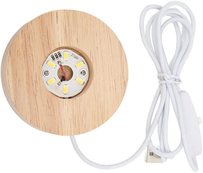 Allecto - LED Lichtbasis van Eikenhout - Decoratieve Lamp - Warm Licht - 5V USB - Energiezuinig - Perfect voor Thuis - Modern ontwerp
