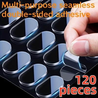 120 pièces Ruban Adhésif Double Face Imperméable en Silicone, Adhésion Super Forte, pour Décoration de la Maison, Affichage d'Affiches, Besoins de Bureau 120pcs white