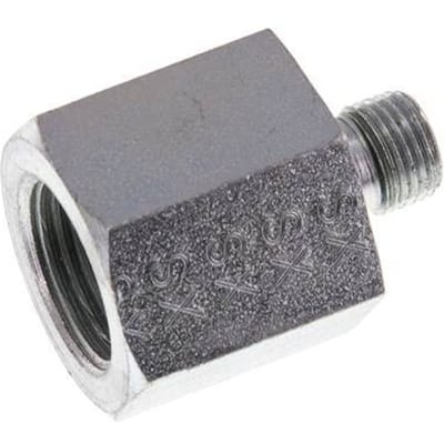 G 1/8'' x G 3/8'' M/F Verzinkt Stalen Neusstuk 630 Bar - Hydrauliek