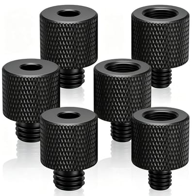 Set van 6 statiefadapters met 1/4 en 3/8 inch schroefdraad, metalen adapters voor camera, microfoon en lamp, veelzijdig en duurzaam