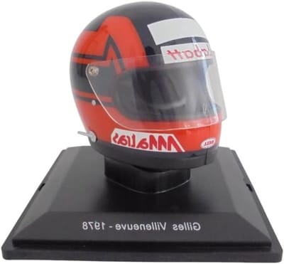 Formule 1 helm - Racehelm model - Verzamelen - Gilles Villeneuve 1978 - Schaal 1/5 - Rood