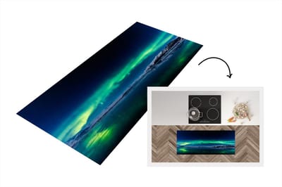 Keukenloper - Loper keuken - Het Noorderlicht boven het meer van Jökulsárlón - 120x50 cm - Keukenloper vinyl