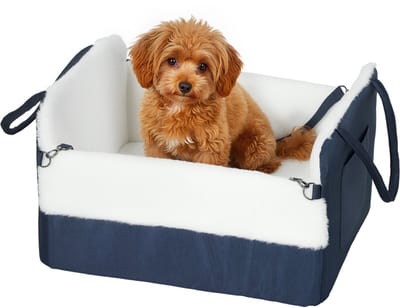 PawHut-Autostoel voor huisdieren - PV-pluche, Oxford-stof - 55x46x32cm - Blauw