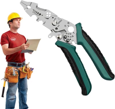 Draadstripper Krimptang - Elektrisch Gereedschap - Bedrading Reparatie - Ergonomisch Antislip Handvat - Diverse Specificaties - Zwart