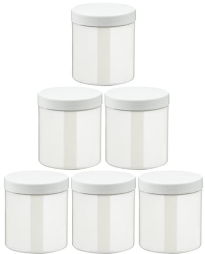 Scrubzout White Lotus - 300 gram - Pot met witte deksel - set van 6 stuks - Hydraterende Lichaamsscrub