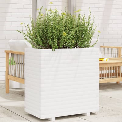 vidaXL - Plantenbak - 70x40x72 - cm - massief - grenenhout - wit