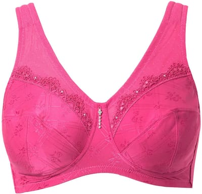 Ulla Popken - Dames - Ontlastingsbeha zonder beugel kant - Mat roze - Maat 95C