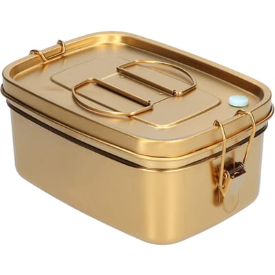 Boîte à lunch portable 1,5 L à 2 étages, étanche, en acier inoxydable 304, contenant alimentaire Bento, vaisselle pour la maison, le bureau, Or or