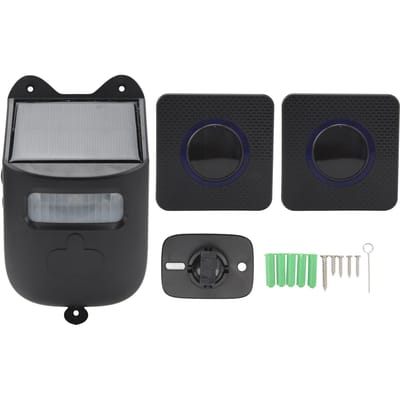 Draadloos Oprit Alarm Deurbel Zonne-energie Oprit Alarm Infrarood Sensor Deurbel Binnen Huis gray