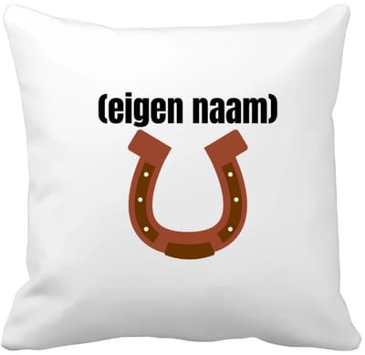 Akyol - paarden hoefijzer met eigen naam Kussen hoes - Paarden - paarden liefhebbers - iemand die houdt van paarden - verjaardag - cadeau - kado - 40 bij 40 cm