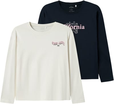 NAME IT NKFVEEN 2P LS RLX TOP Meisjes T-shirt - Maat 122/128