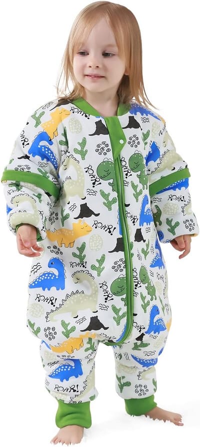 Lange Mouwen Babyslaapzak met Voeten 3,5 Tog - Winter Slaapzak voor Kinderen 85-95 cm