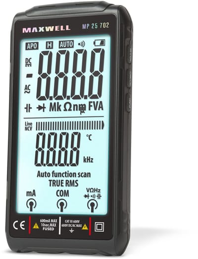 Automatische Digitale Multimeter - 4,2" FullScreen TFT - NCV Spanningsdetectie - Type-C Oplaadbaar - 9999 Count - Inclusief Koffer & Meetpennen [25702]