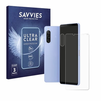 Savvies - Screenprotector voor Sony Xperia 10 V (Voor+Camera) - Folie Beschermfolie transparant 6 Stuks
