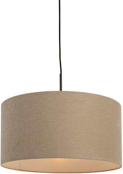 QAZQA combi - Moderne Hanglamp met kap - 1 lichts - Ø 500 mm - Beige - Woonkamer | Slaapkamer | Keuken