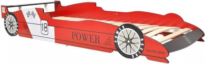 Kinderbed - Autobed Jeugdbed - Slaapkamer Inrichten - Aantrekkelijk Racewagen Design - 90 x 200 cm - Rood